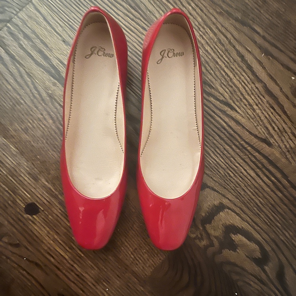 J. Crew Red Patent Leather Pumps.